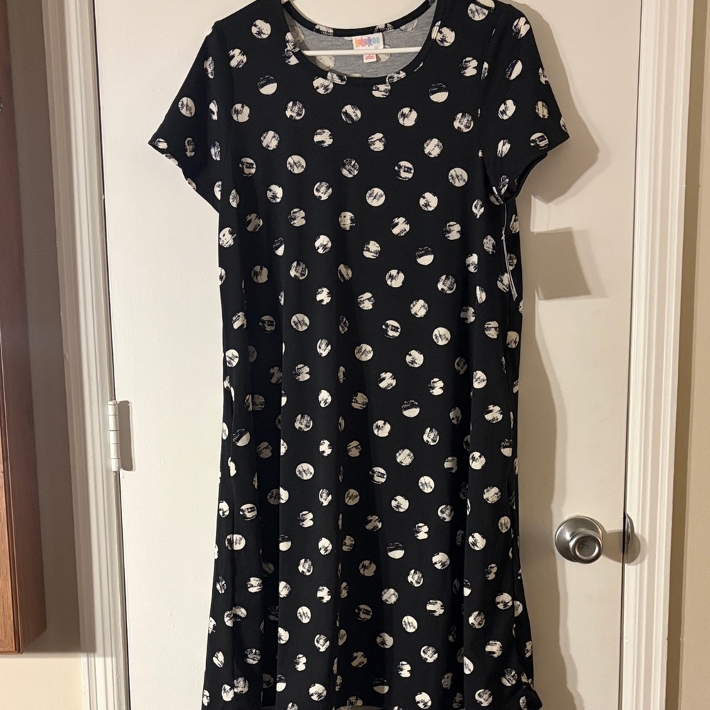 LuLaRoe Black and White Polka Dot Dress